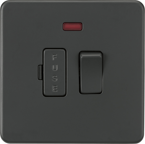 Knightsbridge MLA SF6300NAT Screwless 13A Switched Fused Spur Unit with Neon - Anthracite - Knightsbridge MLA - Falcon Electrical UK