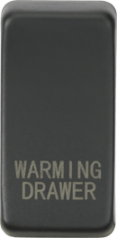 Knightsbridge MLA GDWARMAT Switch cover "marked WARMING DRAWER" - anthracite - Knightsbridge MLA - Falcon Electrical UK