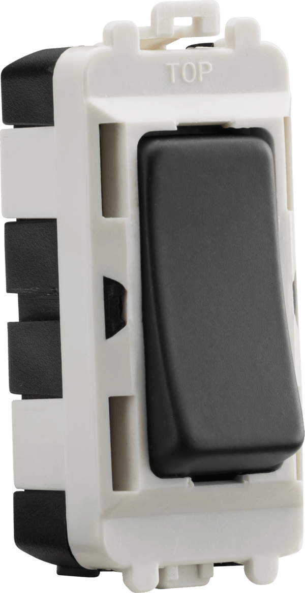 Knightsbridge MLA GDM001AT 20AX 2 way SP grid module - anthracite - Knightsbridge MLA - Falcon Electrical UK