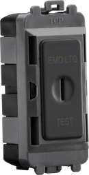 Knightsbridge MLA GDM007AT 20AX 2 way SP key module (marked EMG LTG TEST) - anthracite - Knightsbridge MLA - Falcon Electrical UK