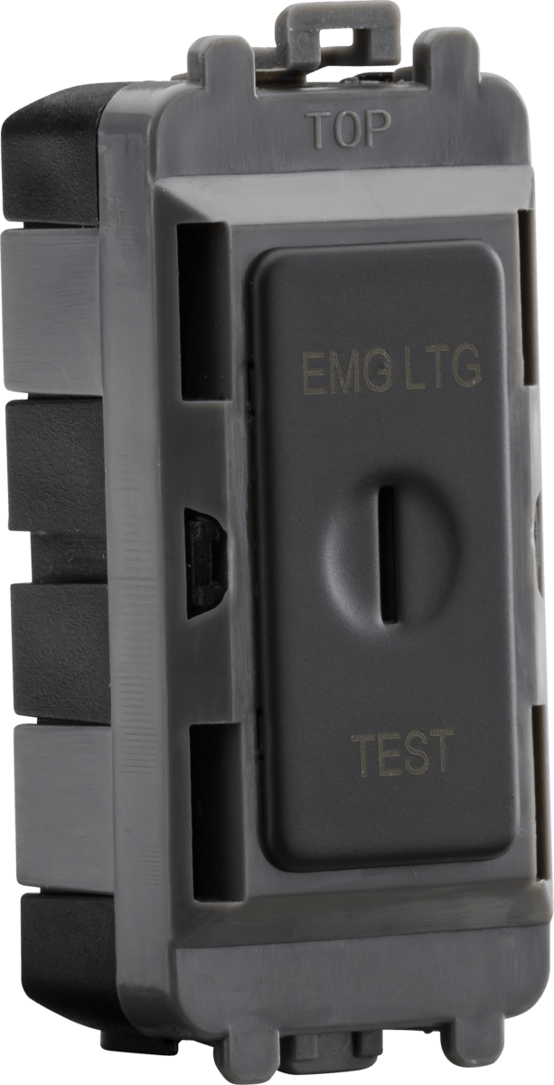 Knightsbridge MLA GDM007AT 20AX 2 way SP key module (marked EMG LTG TEST) - anthracite - Knightsbridge MLA - Falcon Electrical UK