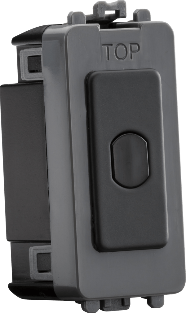 Knightsbridge MLA GDM014AT 1G 1-way 10-200W (10-100W LED) trailing edge dimmer (Press Type) - anthracite - Knightsbridge MLA - Falcon Electrical UK