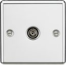 Knightsbridge MLA CL010PC TV Outlet (non-isolated) - Rounded Edge Polished Chrome - Knightsbridge MLA - Falcon Electrical UK