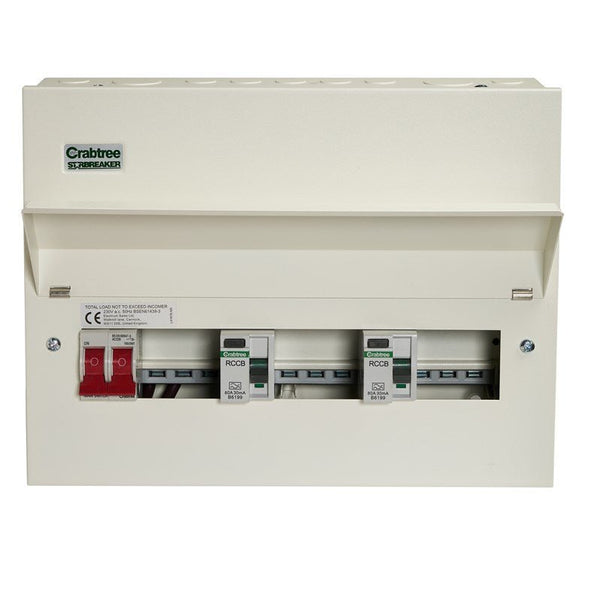 Crabtree 509-238383B 9 Way High Integrity Consumer Unit 100A Main Switch +3, 80A 30mA RCD +3, 80A 30mA RCD +3 - Crabtree - Falcon Electrical UK