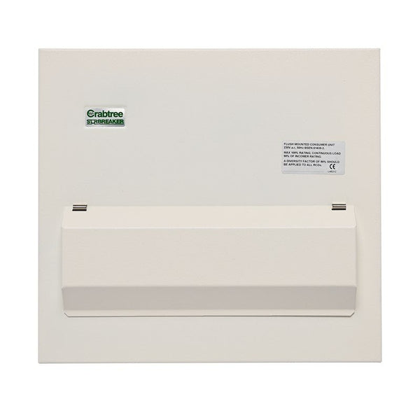 Crabtree 512-FLA Consumer Unit Flush Lid Assembly, 12 Module - Crabtree - Falcon Electrical UK