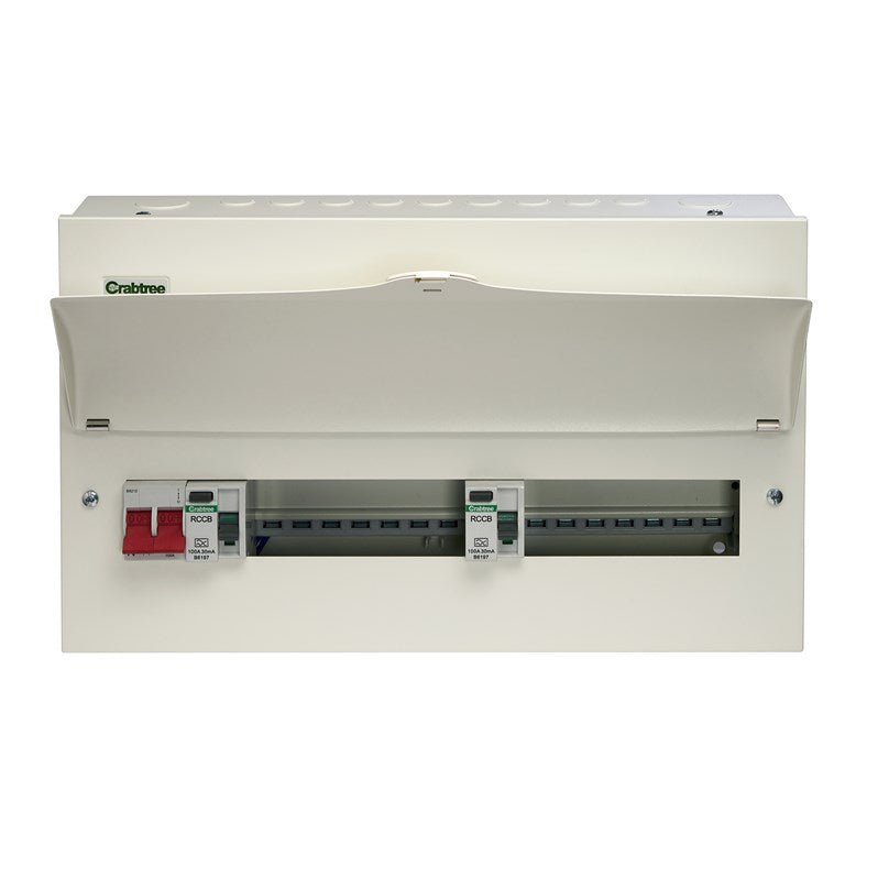 Crabtree 514-2137137B 14 Way Dual RCD Consumer Unit 100A Main Switch, 100A 30mA RCD +7, 100A 30mA RCD +7 - Crabtree - Falcon Electrical UK