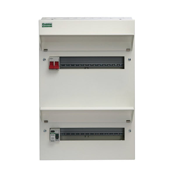 Crabtree 526-283B 26 Way Split Load Duplex Consumer Unit 100A Main Switch +13, 80A 30mA RCD +13 - Crabtree - Falcon Electrical UK