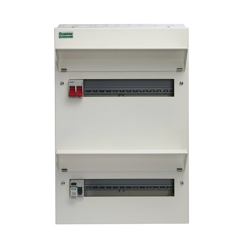 Crabtree 526-283B 26 Way Split Load Duplex Consumer Unit 100A Main Switch +13, 80A 30mA RCD +13 - Crabtree - Falcon Electrical UK