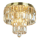 Searchlight 61321-4SB Empire 4Lt Flush - Satin Brass Metal & Champagne Crystal - Searchlight - Falcon Electrical UK