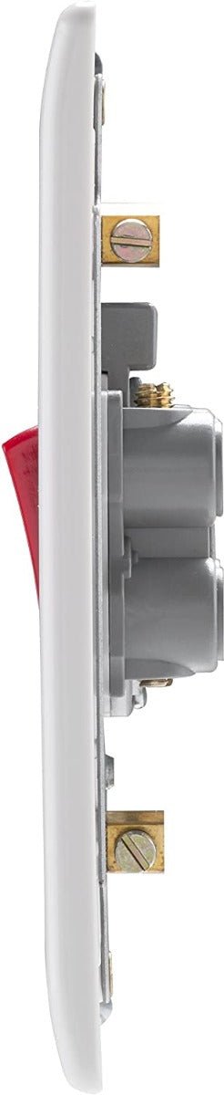 BG 872 White Nexus Moulded 45A Rectangular Cooker Control Unit With Neon - BG - Falcon Electrical UK