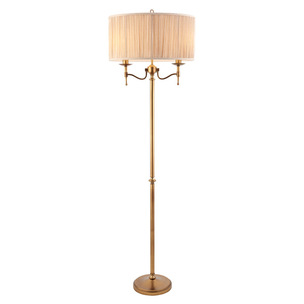 Endon 63620 Stanford antique brass 2lt Floor - Endon - Falcon Electrical UK