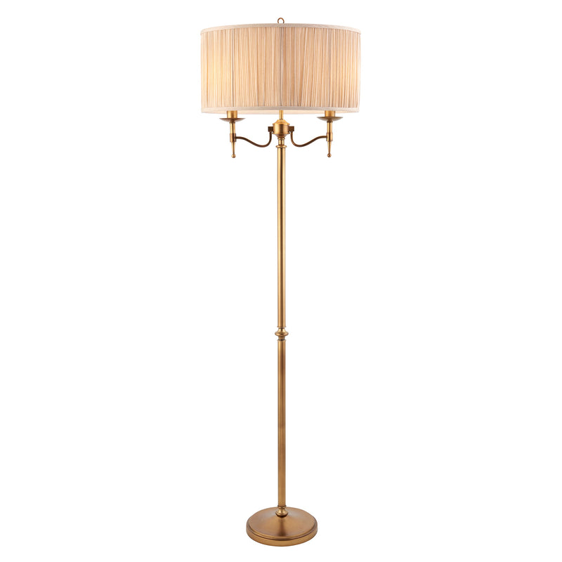 Endon 63620 Stanford antique brass 2lt Floor - Endon - Falcon Electrical UK