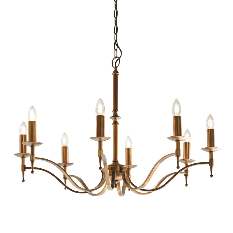 Endon CA1P8B Stanford antique brass 8lt Pendant - Endon - Falcon Electrical UK