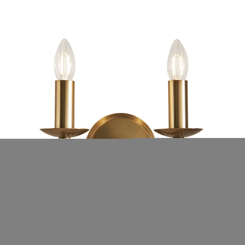 Endon CA1W2B Stanford antique brass 2lt Wall - Endon - Falcon Electrical UK