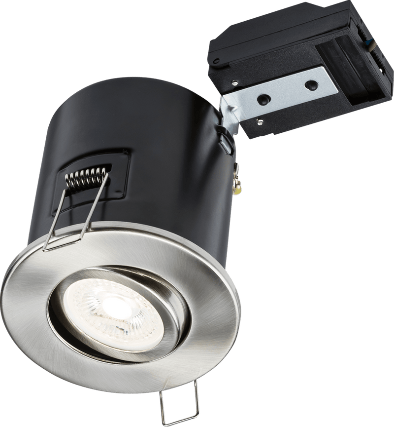 Knightsbridge MLA VFCFTBC 230V IP20 Tilt GU10 Fire-Rated Downlight - Brushed Chrome - Knightsbridge MLA - Falcon Electrical UK