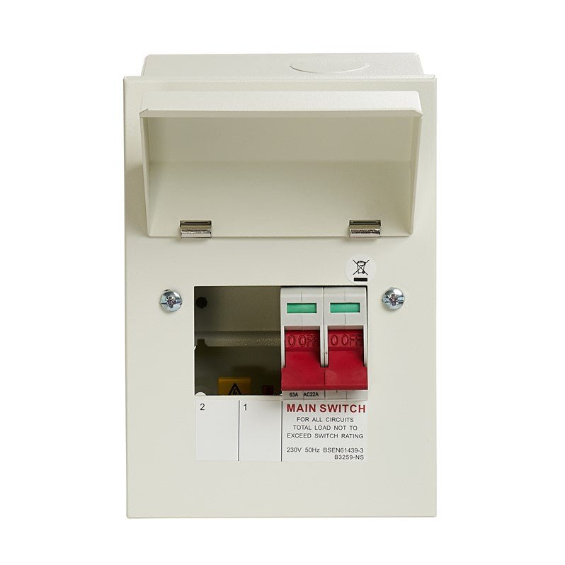Crabtree 18MS2 2 Way Consumer Unit Main Switch 63A, Flexible Configuration - Crabtree - Falcon Electrical UK