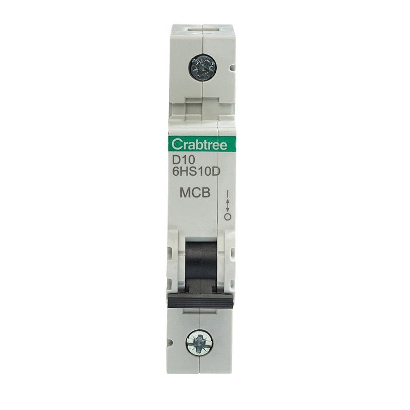 Crabtree 6HS10D D10 10kA 1P MCB (1 Module Width) - Crabtree - Falcon Electrical UK