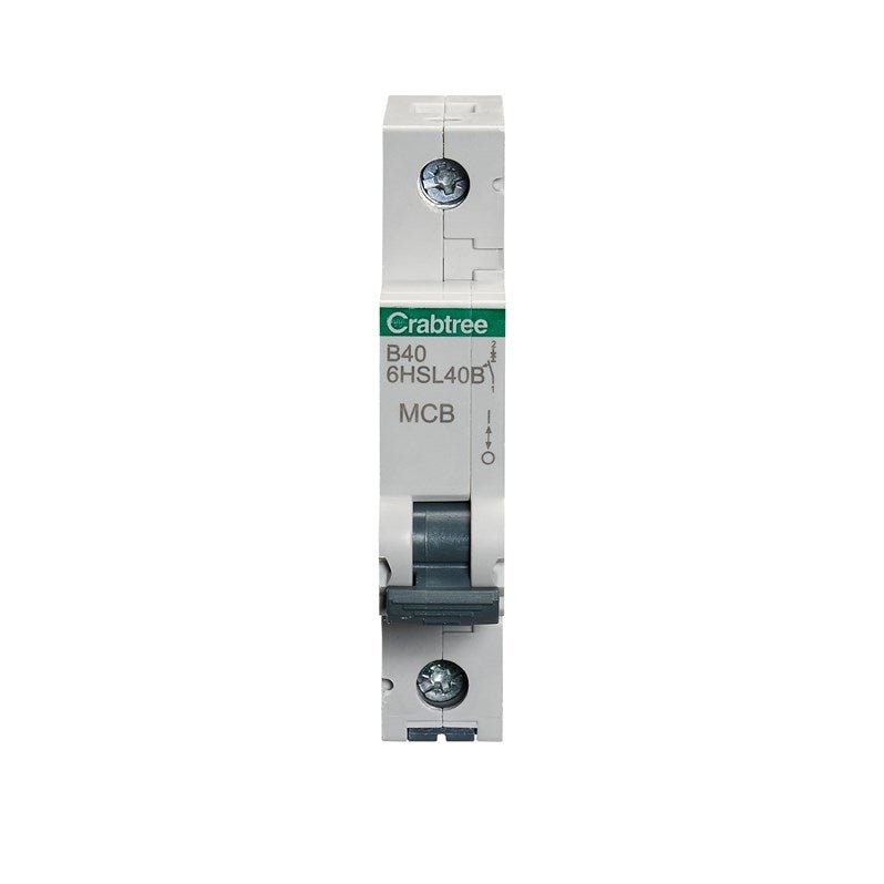 Crabtree 6HSL40B 40A SP MCB Type B 10kA - Crabtree - Falcon Electrical UK