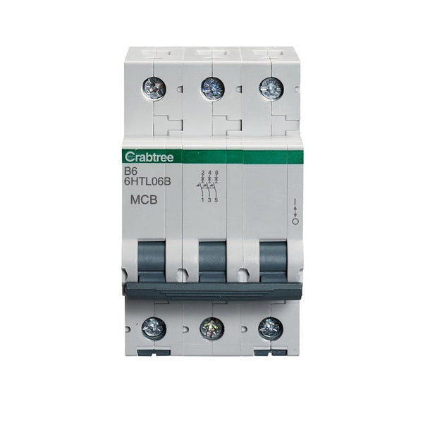 Crabtree 6HTL06B 6A TP MCB Type B 10kA - Crabtree - Falcon Electrical UK