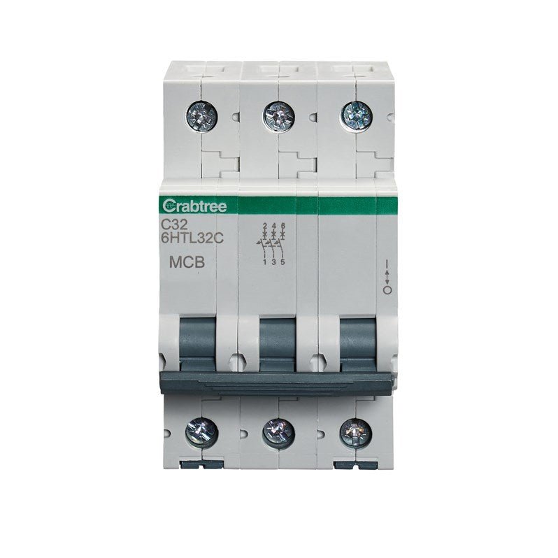 Crabtree 6HTL32C 32A TP MCB Type C 10kA - Crabtree - Falcon Electrical UK