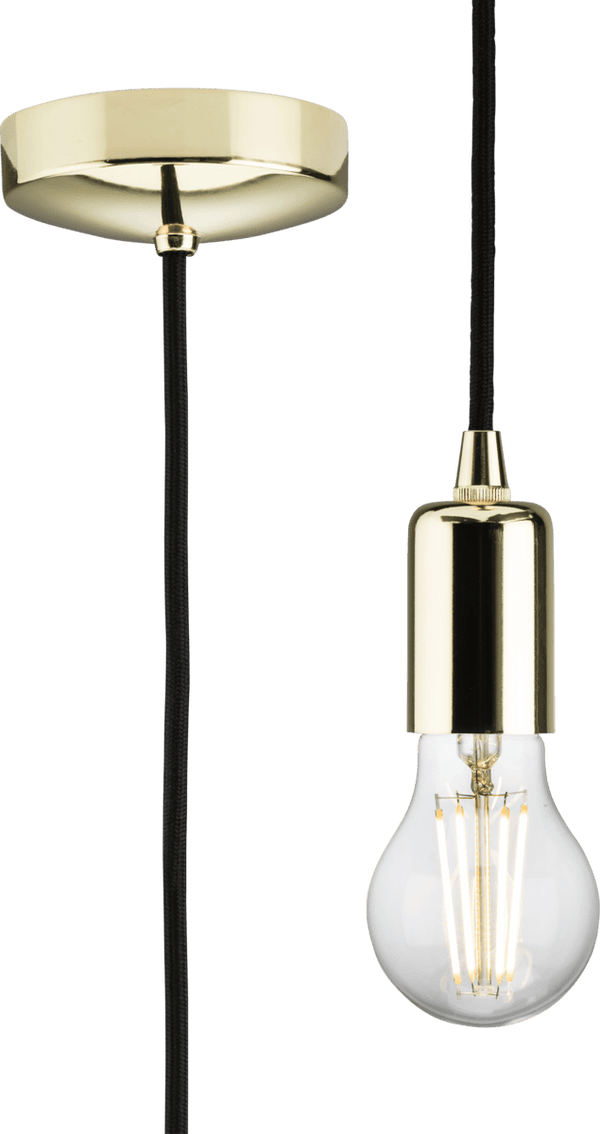 Knightsbridge MLA 8270LPB 1.8m E27 Contemporary Pendant Set - Polished Brass - Knightsbridge MLA - Falcon Electrical UK