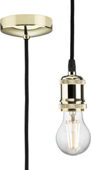 Knightsbridge MLA 8271LPB 1.8m E27 Vintage Pendant Set - Polished Brass - Knightsbridge MLA - Falcon Electrical UK