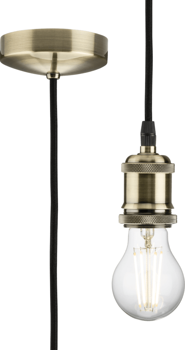 Knightsbridge MLA 8271LAB 1.8m E27 Vintage Pendant Set - Antique Brass - Knightsbridge MLA - Falcon Electrical UK