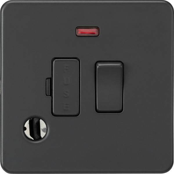 Knightsbridge MLA SF6300FAT 13A Switched Fused Spur with Neon and Flex Outlet - Anthracite - Knightsbridge MLA - Falcon Electrical UK