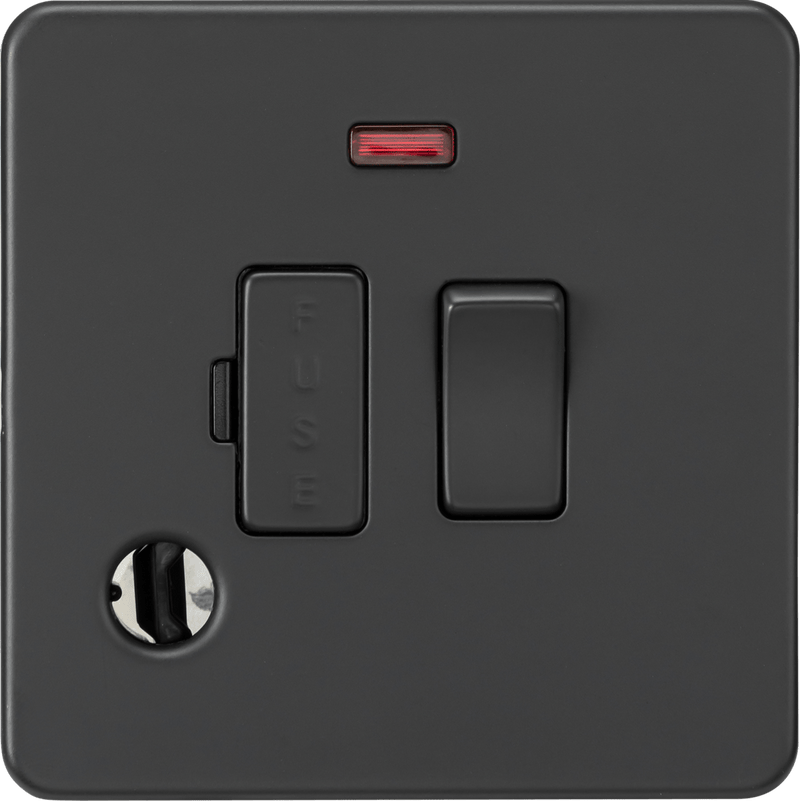 Knightsbridge MLA SF6300FAT 13A Switched Fused Spur with Neon and Flex Outlet - Anthracite - Knightsbridge MLA - Falcon Electrical UK