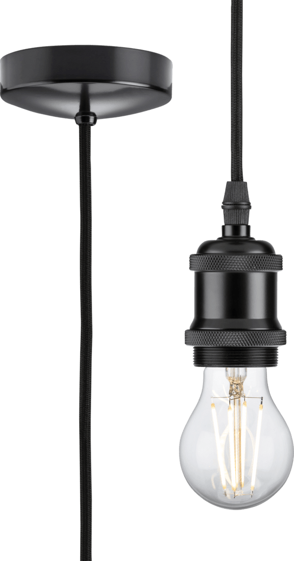 Knightsbridge MLA 8271LMB 1.8m E27 Vintage Pendant Set - Matt Black - Knightsbridge MLA - Falcon Electrical UK