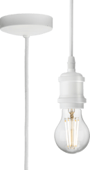 Knightsbridge MLA 8271LMW 1.8m E27 Vintage Pendant Set - Matt White - Knightsbridge MLA - Falcon Electrical UK