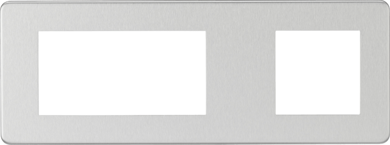 Knightsbridge MLA SF6GBC Screwless 6G Modular Faceplate (2G + 4G) - Brushed Chrome - Knightsbridge MLA - Falcon Electrical UK