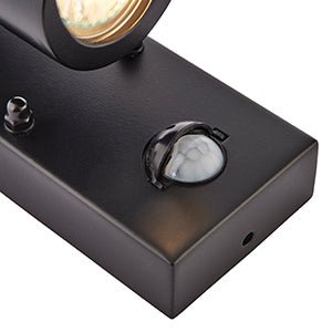 Saxby Palin PIR Wall Light, Black, 2LT, IP44, 7W (75433) - Saxby - Falcon Electrical UK