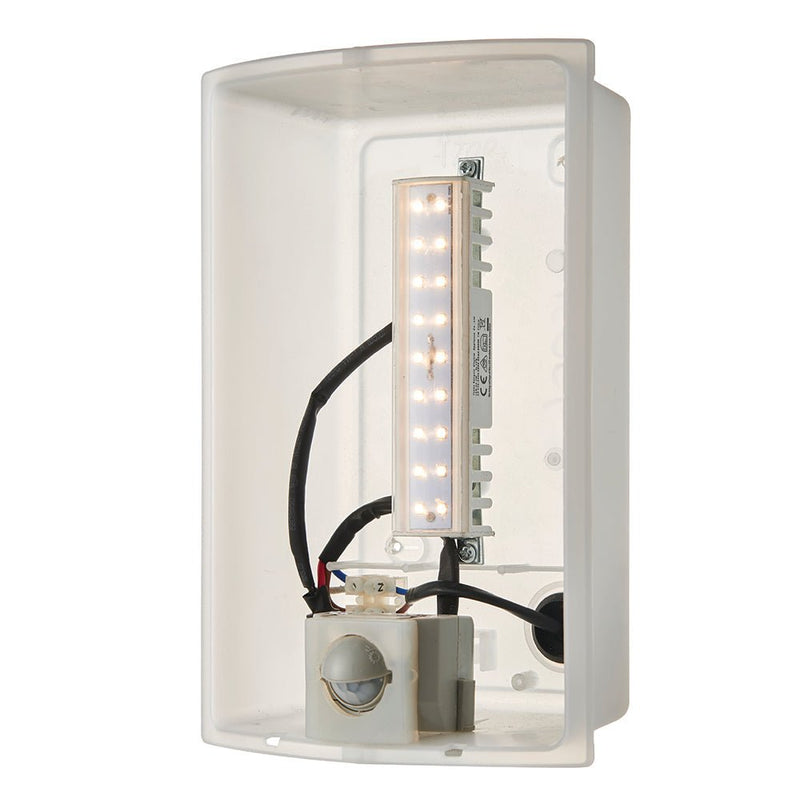Saxby 75931 Bianco LED PIR 1lt wall IP44 7W warm white - Saxby - Falcon Electrical UK