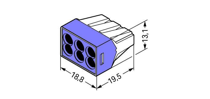 Wago Connector Push-Wire 6 Conductor for J-Boxes (773-106) - Box of 50 - Wago - Falcon Electrical UK