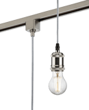Knightsbridge MLA TRK8271BC 230V 1.8M E27 Vintage Track Pendant - Brushed Chrome - Knightsbridge MLA - Falcon Electrical UK