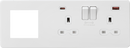 Knightsbridge MLA SFR992RMW Screwless 13A 2G DP Socket with USB Fastcharge + 2G Modular Combination Plate - Matt White - Knightsbridge MLA - Falcon Electrical UK
