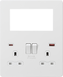 Knightsbridge MLA SFR994MW Screwless Small Multimedia Combination Plate with FASTCHARGE - Matt White - Knightsbridge MLA - Falcon Electrical UK