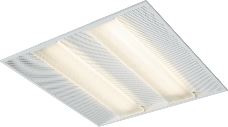 Knightsbridge MLA MRG414HF IP40 4 X 14W Modular Fitting with PMMA Diffusers and Perforated Steel Side Wings 595x595x55mm - Knightsbridge MLA - Falcon Electrical UK