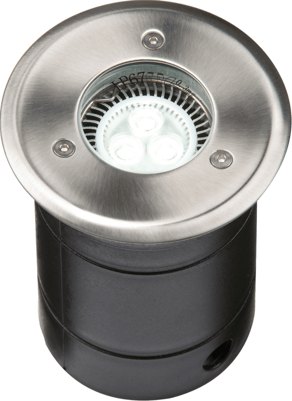 Knightsbridge MLA WGULED 230V IP67 Grade 304 Stainless Steel Walkover / Driveover Light, Depth - 140mm, Flange - 105MM - Knightsbridge MLA - Falcon Electrical UK