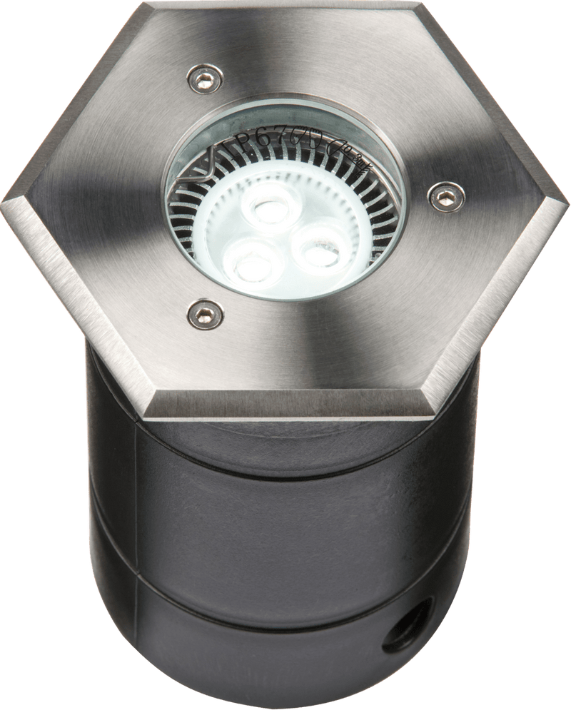 Knightsbridge MLA WHGULED 230V IP67 Hexagon Stainless Steel Walkover / Driveover Light - Knightsbridge MLA - Falcon Electrical UK