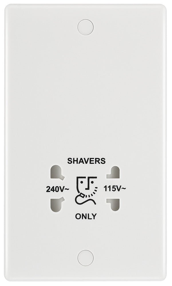 BG 820 White Nexus Moulded Dual Voltage Shaver Socket - BG - Falcon Electrical UK