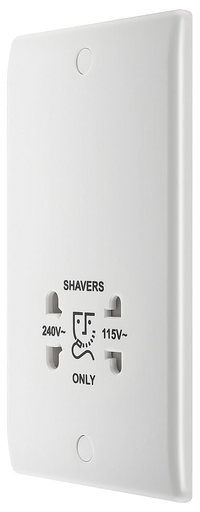 BG 820 White Nexus Moulded Dual Voltage Shaver Socket - BG - Falcon Electrical UK