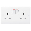 BG 822DP Nexus White Moulded Double Switched Socket, 13A Double Pole - BG - Falcon Electrical UK