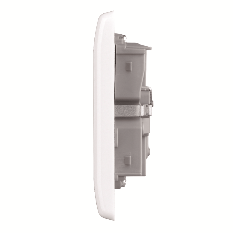 BG 822-HC White Nexus Moulded, Smart Power Socket, Double Switched 13A - Slim Profile - BG - Falcon Electrical UK