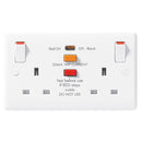 BG 822RCD Nexus White Moulded 13A RCD Double Switched Socket - BG - Falcon Electrical UK