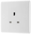 BG 823 White Nexus Moulded Single Unswitched 13A Power Socket - BG - Falcon Electrical UK