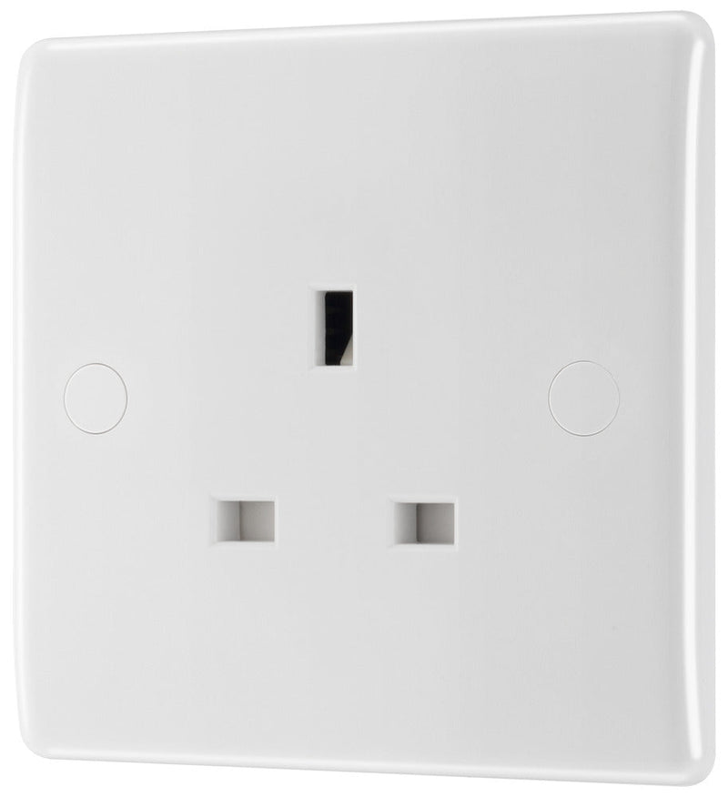BG 823 White Nexus Moulded Single Unswitched 13A Power Socket