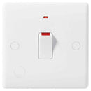 BG 833 White Nexus Moulded Single Switch with Flex Outlet and Neon, 20A - BG - Falcon Electrical UK