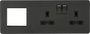 Knightsbridge MLA SFR192RAT Screwless 13A 2G DP Socket + 2G Modular Combination Plate - Anthracite - Knightsbridge MLA - Falcon Electrical UK